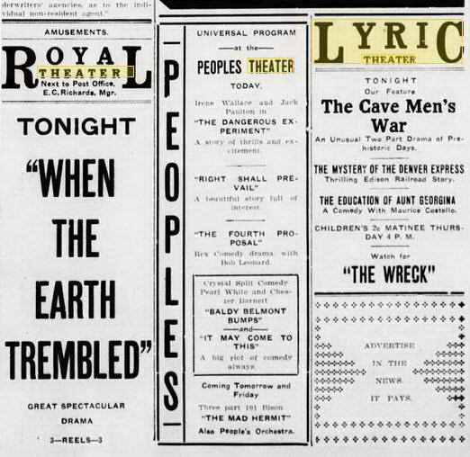 Peoples Theatre - 14 APR 1914 THE CALUMET NEWS